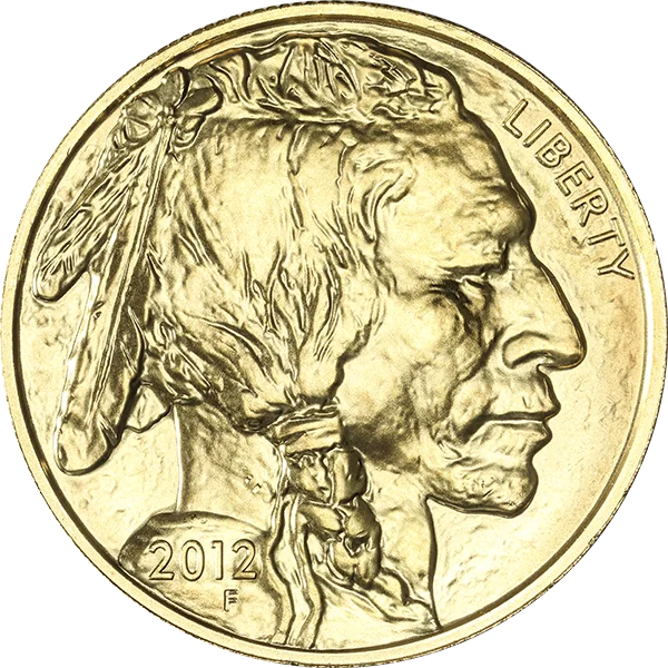 One-ounce American Gold Buffalo, obverse, showing the Native American portrait